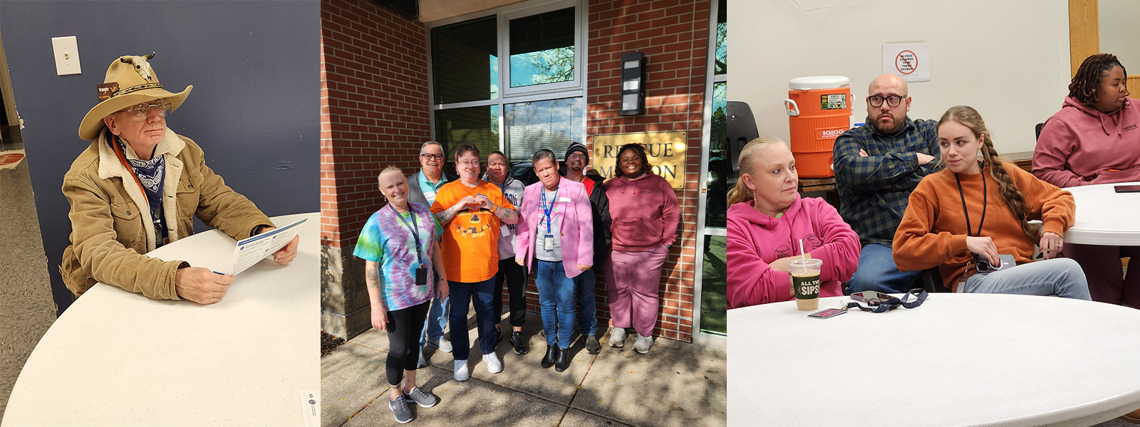 Staff picture outside the Christian Care building